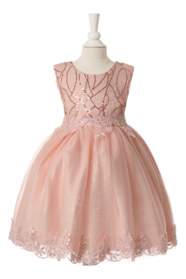 Girls Dress Style 10006 - Beautiful Sleeveless Infant Dress with Sequins and Glitter in Choice of Co